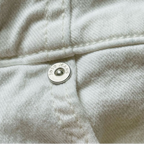 Joie Ultra High Waist Straight Leg Cropped Denim Jeans Button Fly White Size 32 - Picture 12 of 14